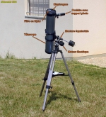 Transit de Vénus, 8 juin 2004.<br>Matériel d'observation, dans le jardin.