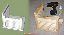 Abri météo à doubles persiennes et double toit.<br>Modèle Google Sketchup vs. Réalisation pratique. Ca se présente bien !