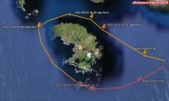 [no_rights] L'île Horn, vue par <i>Google Earth</i>.<br>Nous en avons fait le tour dans le sens inverse des aiguilles d'une montre.