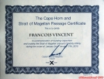 Certificat de passage du Cap Horn et du Détroit de Magellan.<br>Et un diplôme de plus sur le CV !