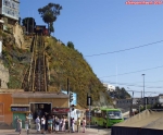 Ville de Valparaiso, Chili.<br>1 des 15 <i>ascensores</i> (funiculaires) permettant l'accès aux hauts quartiers.
