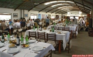 [no_rights] Péninsule Valdés, Patagonie Argentine.<br>Au menu du restaurant de San Lorenzo... pas de pingouins !<br>Remarquez les peaux de mouton sur les chaises: c'est confortable !