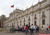 Santiago du Chili.<br>Façade du Palais de la Moneda, siège de la présidence du Chili.
