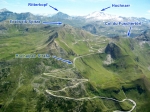 [no_rights] Vue aérienne sur la <i>Grossglockner Hochalpenstrasse</i>. On réalise bien l'ampleur du travail de génie civil.