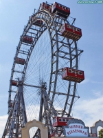 Parc du Prater, ville de Vienne.<br>La fameuse grande roue (Riesenrad).