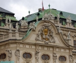 Palais du Belvédère, Vienne, Autriche.<br>Fronton  de la façace sud.