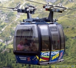 Hintertux.<br>Une cabine du funitel de la section 2 du Gletscherbus.