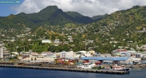 Saint Vincent et les Grenadines.<br>Le port de Kingstown.