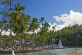 Sainte Lucie, aux Antilles.<br><i>Marigot Bay</i>, une des plus belles baies de l'île.