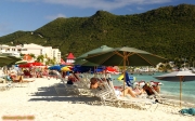 Philipsburg, Saint Martin, aux Antilles.<br>La plage.