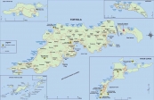 [no_rights] Carte des Îles vierges britanniques: Tortola, Virgin Gorda, Anegada, Jost Van Dyke.
