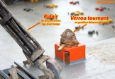 Cargo porte-conteneurs <i>Samskip Express</i>.<br>Les verrous tournants (<i>Twist locks</i>), les tiges d'arrimage (<i>Lashing rods</i>) et les ridoirs (<i>Turnbuckles</i>)<br>sont indispensables à l'arrimage sécurisé des conteneurs.