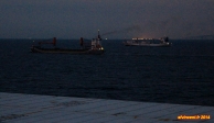 [no_rights] Passage du pas de Calais, en direction de la mer du Nord.<br>Cliché pris depuis la passerelle du cargo porte conteneurs <i>Samskip Express</i>.<br>Cet endroit est un entonnoir dans lequel s'engouffrent des navires lancés à pleine vitesse.