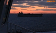[no_rights] Passage du pas de Calais, en direction de la mer du Nord.<br>Cliché pris depuis la passerelle du cargo porte conteneurs <i>Samskip Express</i>.<br>Cet endroit est un entonnoir dans lequel s'engouffrent des navires lancés à pleine vitesse.