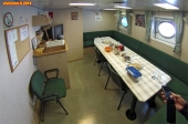Cargo porte conteneur <i>Samskip Express</i>.<br>L'<i>Officer Mess Room</i>, salle à manger des officiers et des passagers.