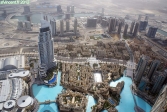 Dubaï, Emirats Arabes Unis.<br>Panorama depuis la tour Burj Khalifa.<br>C'est totalement irréel: on est tellement haut qu'on a l'impression d'avoir une maquette sous les yeux !