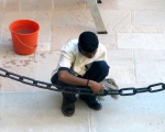 Complexe hôtelier <i>Madinat Jumeirah</i>, près de Dubai.<br>Des employés pakistanais ou indiens sont payés 100 dollars par mois pour l'entretien.