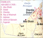 [no_rights] Carte des Emirats Arabes Unis.