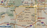 [no_rights] Sur cette carte, les tracés de frontières réalisés au cordeau se coupent à <i>Four Corners</i>.