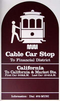 Panneau d'un arrêt du cable car, San Francisco