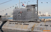 [no_rights] Long Beach, Californie.<br>Kiosque du sous-marin soviétique <i>Scorpion</i>.