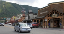 [no_rights] Ville de Jackson, Wyoming, Etats-Unis.<br>Station de ski assez huppée, la ville regorge de galeries d'art, et de restaurants hors de prix.