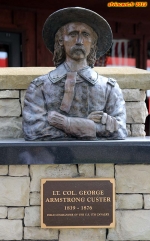 [no_rights] Site de la bataille de Little Bighorn, Montana, Etats-Unis.<br><i>Custer Battlefield Museum</i>, buste du Lieutenant Colonel Custer.