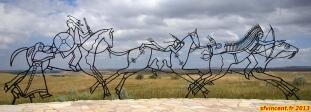 [no_rights] Site de la bataille de Little Bighorn, Montana, Etats-Unis.<br>Sculpture à la gloire des Guerriers Indiens.