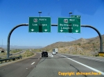 Route US 93, du barrage de Hoover vers Las Vegas.<br>Notez l'abondante verdure du désert du Nevada...