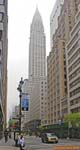 New York<br>Le Chrysler Building dans la brume.