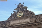 NEW YORK.<br>Le fronton de Grand Central Terminal, plus grande gare ferroviaire du monde.
