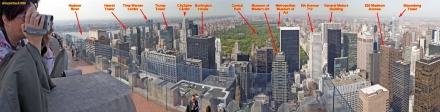 New York City.<br>Top of the Rock.<br>Panorama sur le nord de Manhattan.
