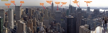 New York City.<br>Top of the Rock.<br>Panorama sur le sud de Manhattan.
