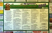 [no_rights] Ville de Punxsutawney, Pennsylvanie, Etats-Unis.<br>Set de table annonçant le Festival de la marmotte.<br>Du 4 au 10 juillet, une semaine de festivités.