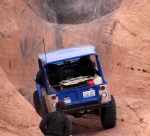 Durant notre balade, nous avons rencontré des participants à un concours de franchissement, en train de s'entraîner avec des <i>Jeep Wrangler Rubicon</i>.<br>La petite vidéo de la page d'origine vous en donnera un aperçu. Attention, ça décoiffe !