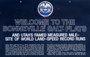 [no_rights] Le panneau d'accueil du <i>Bonneville Salt Flats</i>.