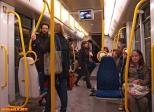 Intérieur d'une rame du métro de Porto.